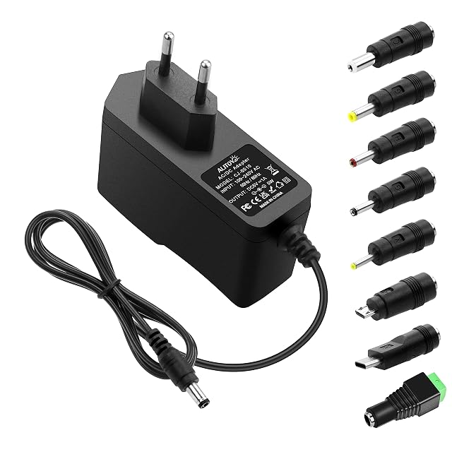 Adaptador de corriente universal ALITOVE 5V 1A con 8 puntas de conector intercambiables