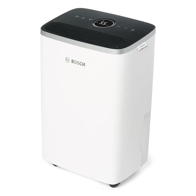 Deshumidificador Bosch Dry 4000 con depósito semitransparente de 2,5 litros y asa integrada