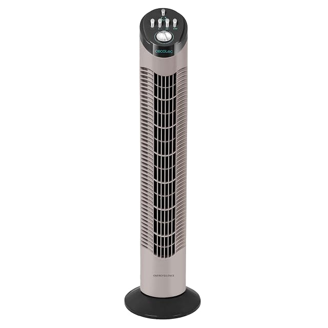 Ventilador de torre Cecotec EnergySilence 790 Skyline, blanco, sobre su base