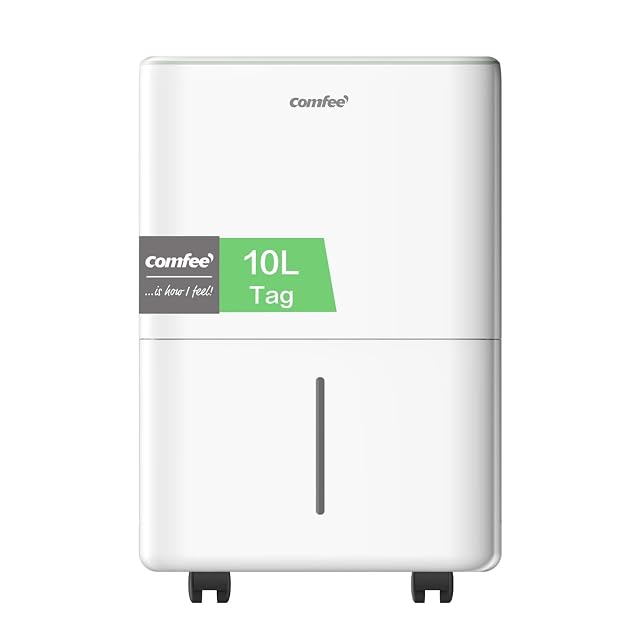 Deshumidificador de compresor COMFEE' Aqua Dry 10 con pantalla digital y ruedas
