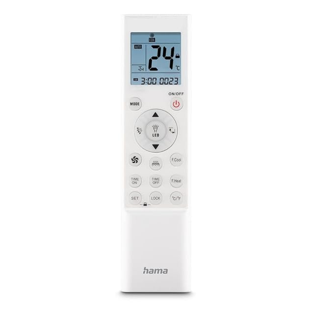 Mando a distancia infrarrojo universal Hama 00221040 para aires acondicionados, con soporte de montaje en pared