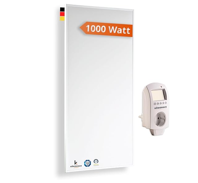 Panel calefactor infrarrojo Könighaus Serie P 1000 W montado en pared