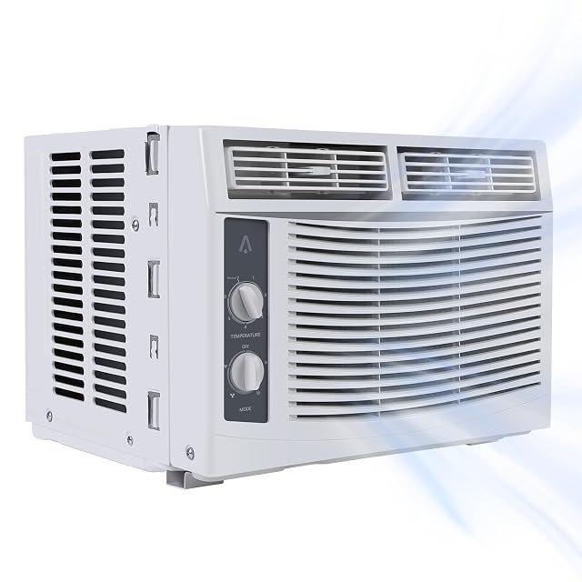 Aparato de aire acondicionado de ventana MilleLoom 5000 BTU con controles de dial mecánico