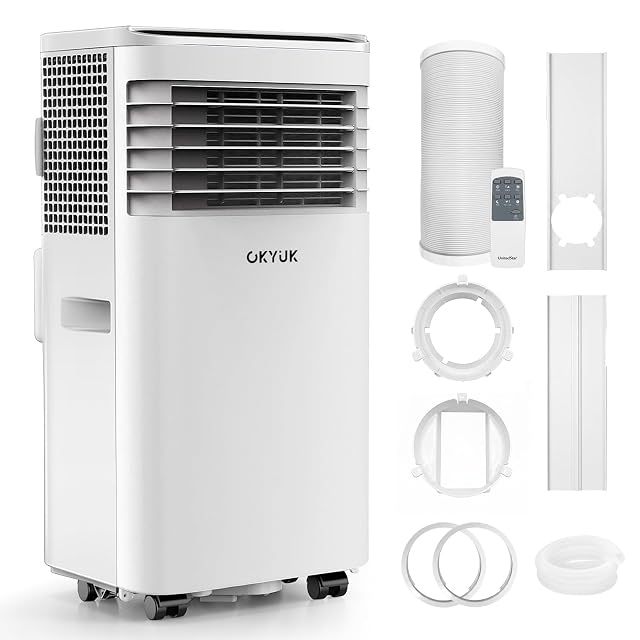 Aire acondicionado portátil Okyuk SKYR-1A07 con pantalla LED y kit de instalación en ventana
