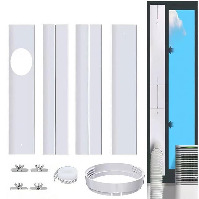 Kit de placa de ventana de PVC ajustable RIRIDAMAI con una abertura de manguera de escape de 150mm