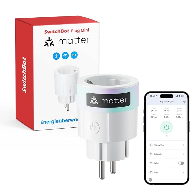 Enchufe inteligente SwitchBot Plug Mini con monitorización de consumo